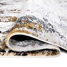 Modern Abstract Area Rug White Gray Gold, High Pile Height - DIA-10271-BRO-5X7-5.1 - Arconiz
