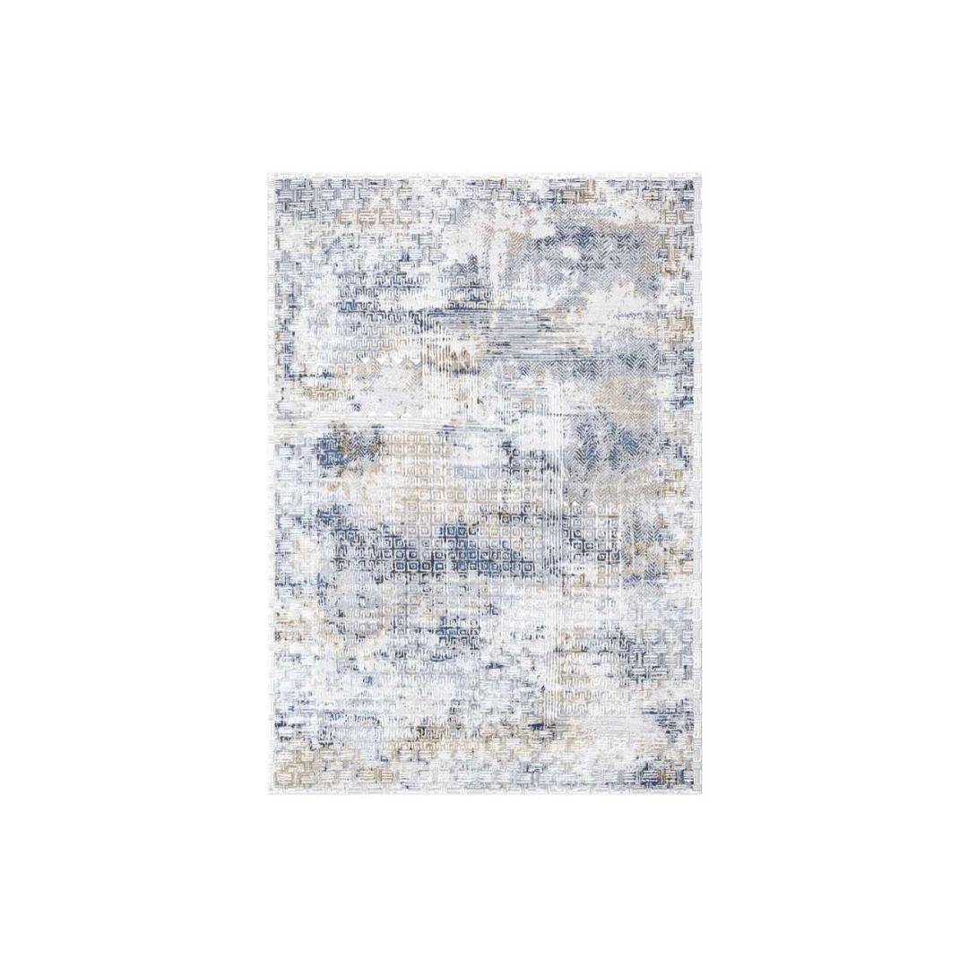 Modern Abstract Area Rug, Blue and Gray Geometric - DIA-23239-MUL-5X7-5.1 - Arconiz