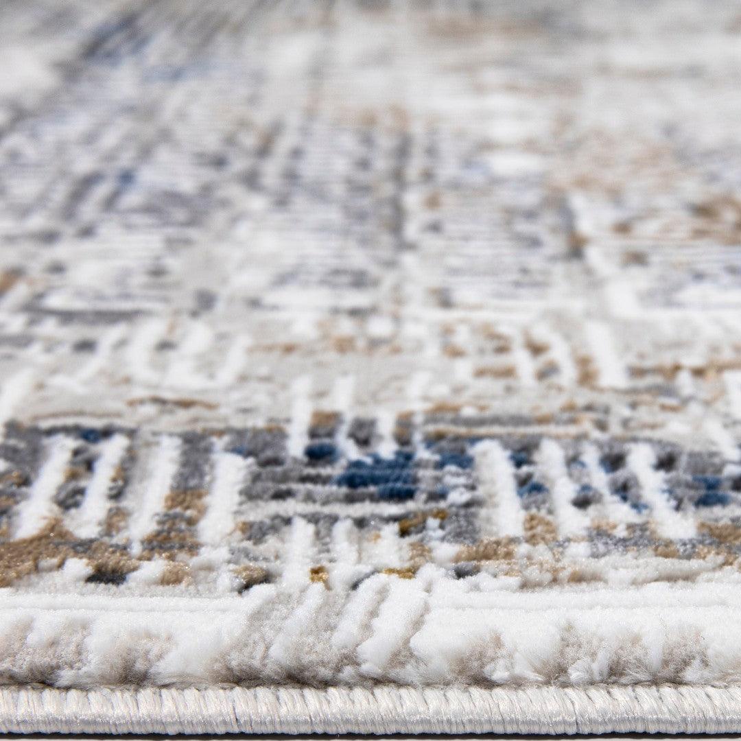 Modern Abstract Area Rug, Blue and Gray Geometric - DIA-23239-MUL-5X7-5.1 - Arconiz