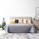 Modern Abstract Area Rug, Blue and Gray Geometric - DIA-23239-MUL-5X7-5.1 - Arconiz