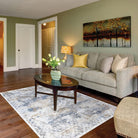Modern Abstract Area Rug, Blue and Gray Geometric - DIA-23239-MUL-5X7-5.1 - Arconiz