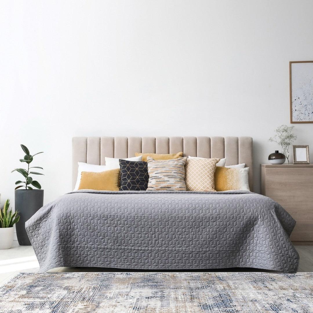 Modern Abstract Area Rug, Blue and Gray Geometric - DIA-23239-MUL-5X7-5.1 - Arconiz