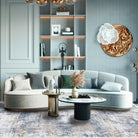 Modern Abstract Area Rug, Blue and Gray Geometric - DIA-23239-MUL-5X7-5.1 - Arconiz