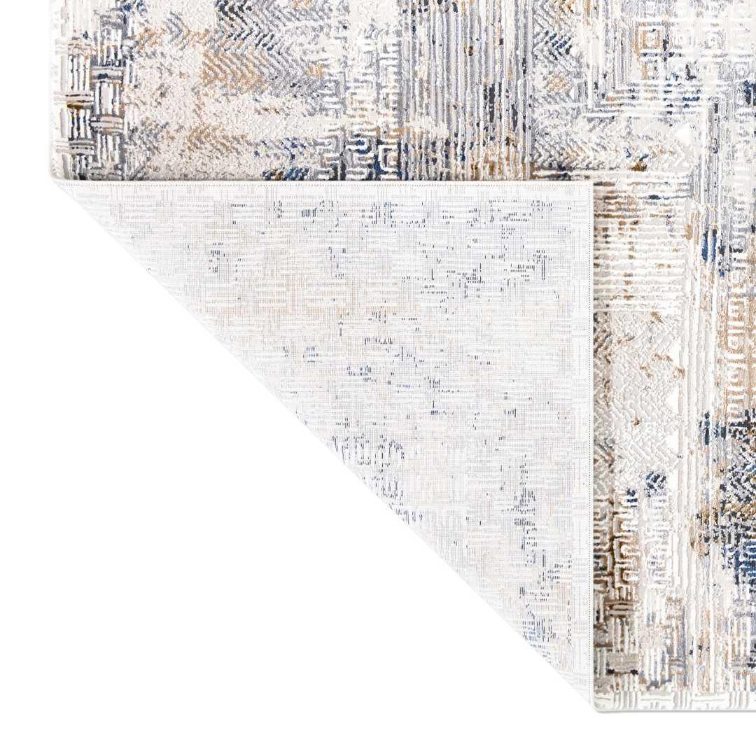 Modern Abstract Area Rug, Blue and Gray Geometric - DIA-23239-MUL-5X7-5.1 - Arconiz