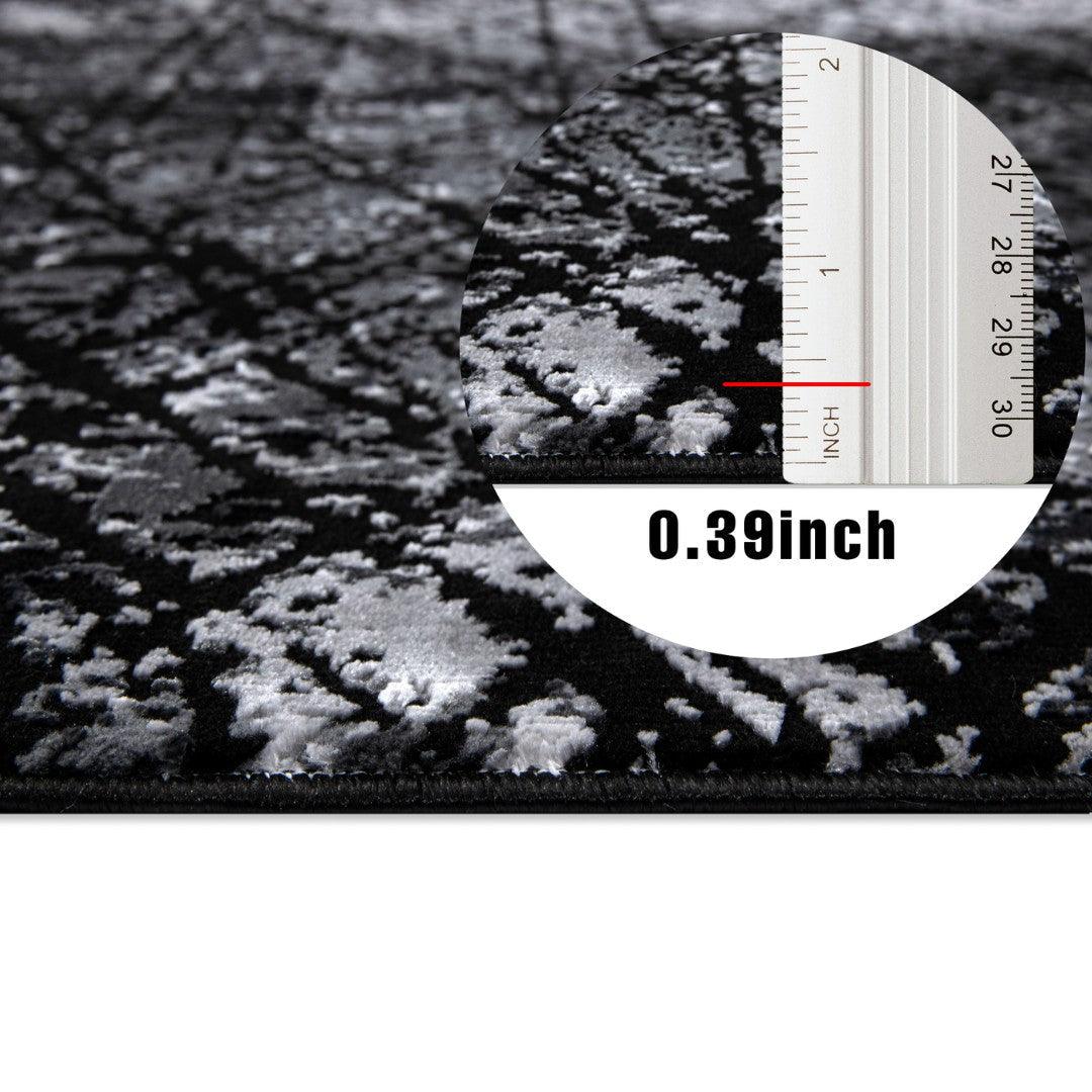 Modern Abstract Area Rug - Charcoal, Soft, Durable for High Traffic - DIA-23354-ANT-3X5-5.1 - Arconiz