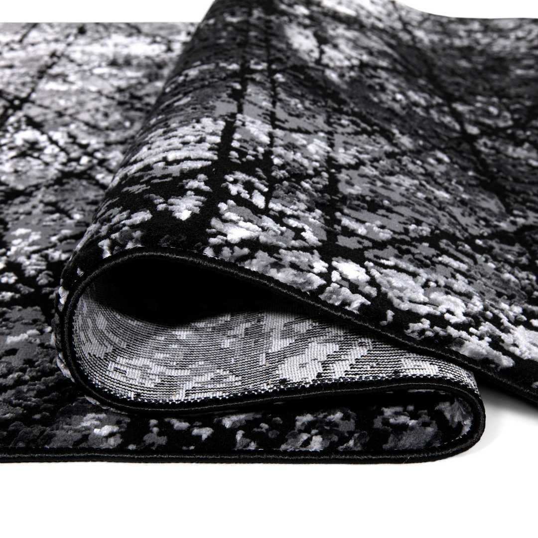 Modern Abstract Area Rug - Charcoal, Soft, Durable for High Traffic - DIA-23354-ANT-3X5-5.1 - Arconiz