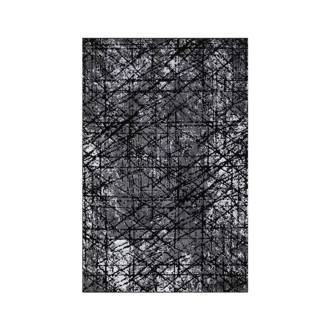 Modern Abstract Area Rug - Charcoal, Soft, Durable for High Traffic - DIA-23354-ANT-8X10-5.1 - Arconiz