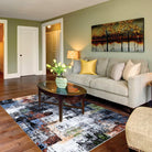 Multicolor Abstract Area Rug - High Pile, Durable, Soft Underfoot - DIA-25095-MUL-5X7-5.1 - Arconiz