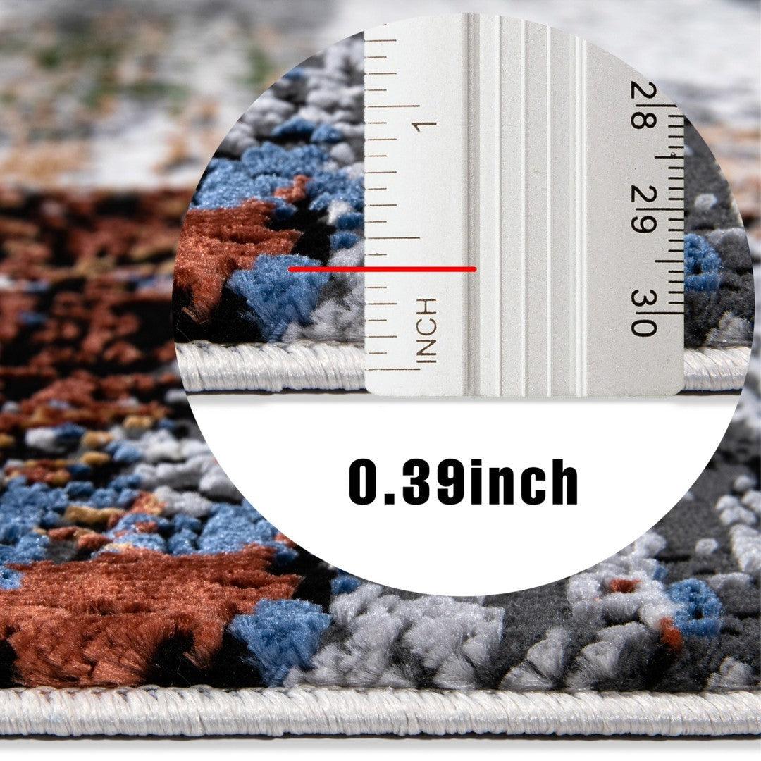 Multicolor Abstract Area Rug - High Pile, Durable, Soft Underfoot - DIA-25095-MUL-5X7-5.1 - Arconiz