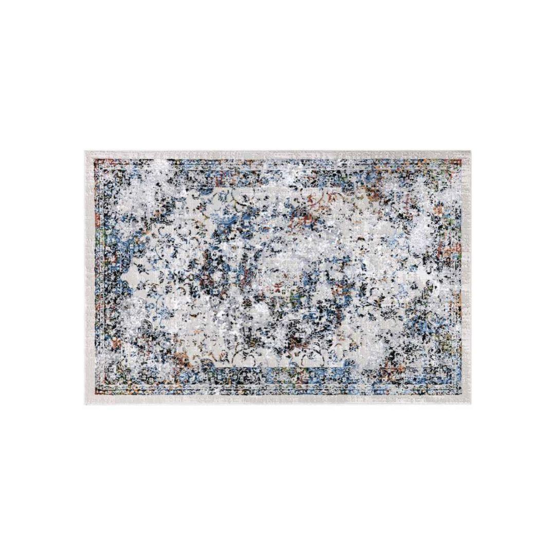 White Multicolor Abstract Area Rug - Thick, Soft High Pile, Durable - DIA-27149-MUL-3X5-5.1 - Arconiz