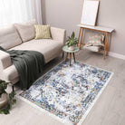 White Multicolor Abstract Area Rug - Thick, Soft High Pile, Durable - DIA-27149-MUL-3X5-5.1 - Arconiz