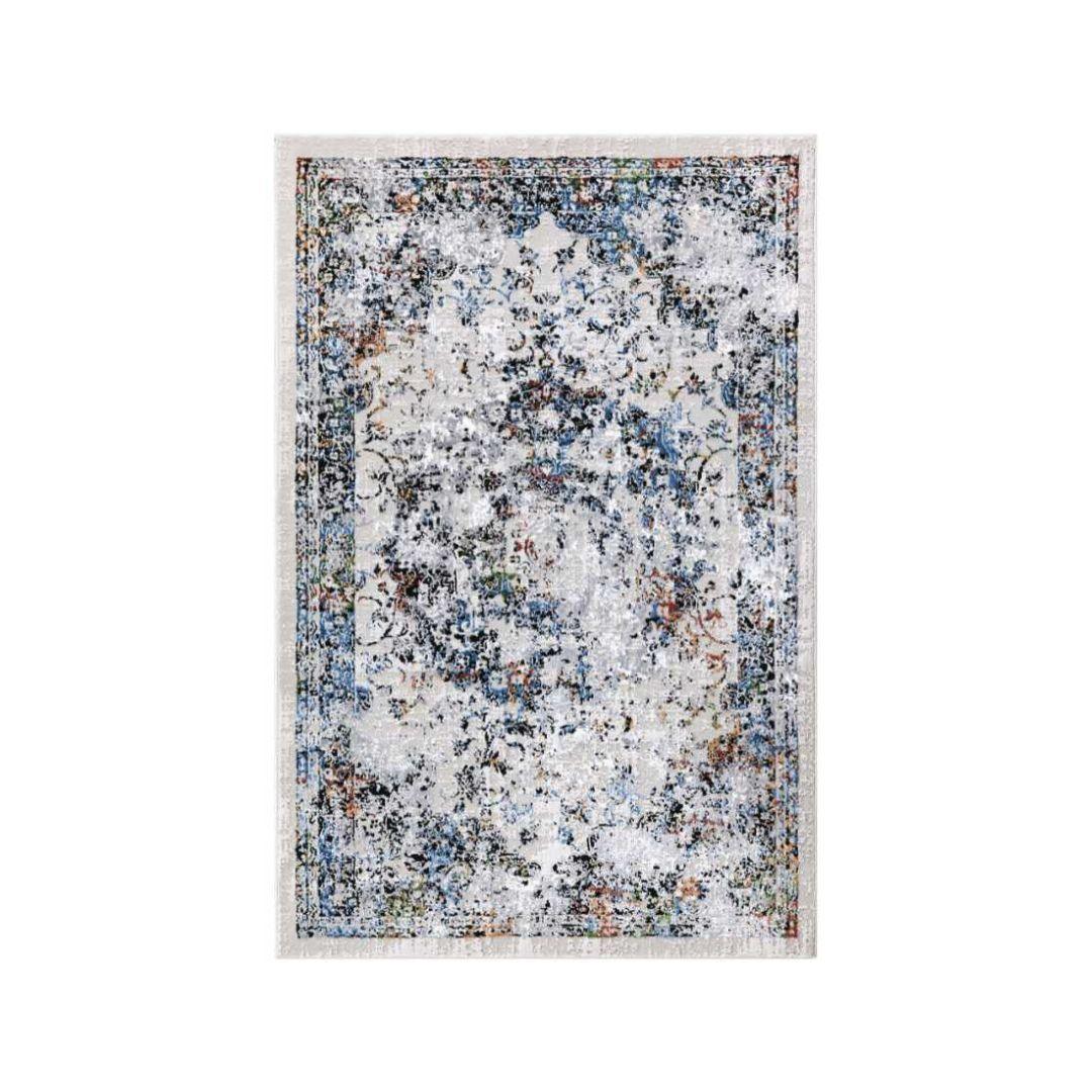White Multicolor Abstract Area Rug - Thick, Soft High Pile, Durable - DIA-27149-MUL-8X10-5.1 - Arconiz