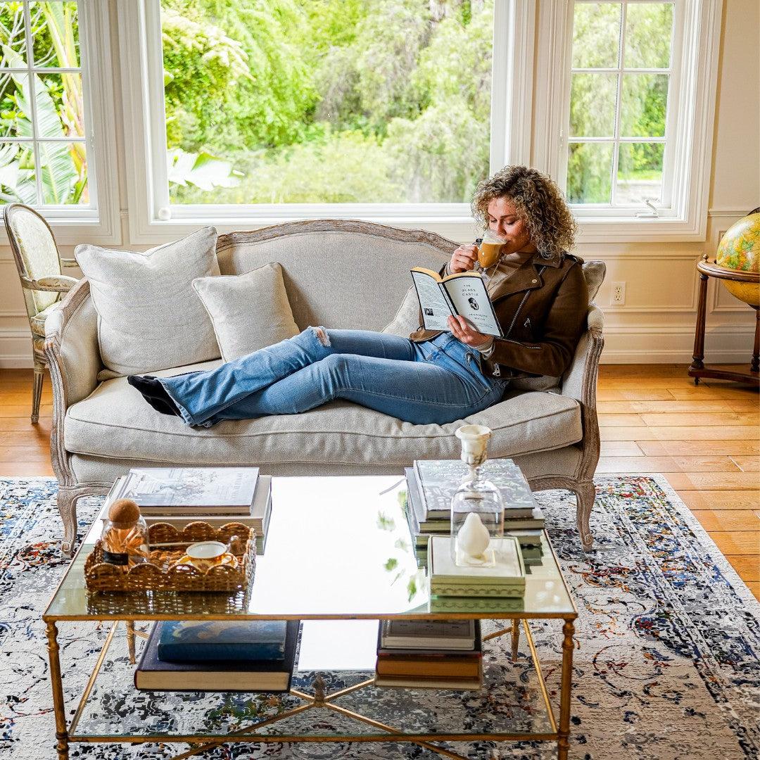 White Multicolor Abstract Area Rug - Thick, Soft High Pile, Durable - DIA-27149-MUL-3X5-5.1 - Arconiz