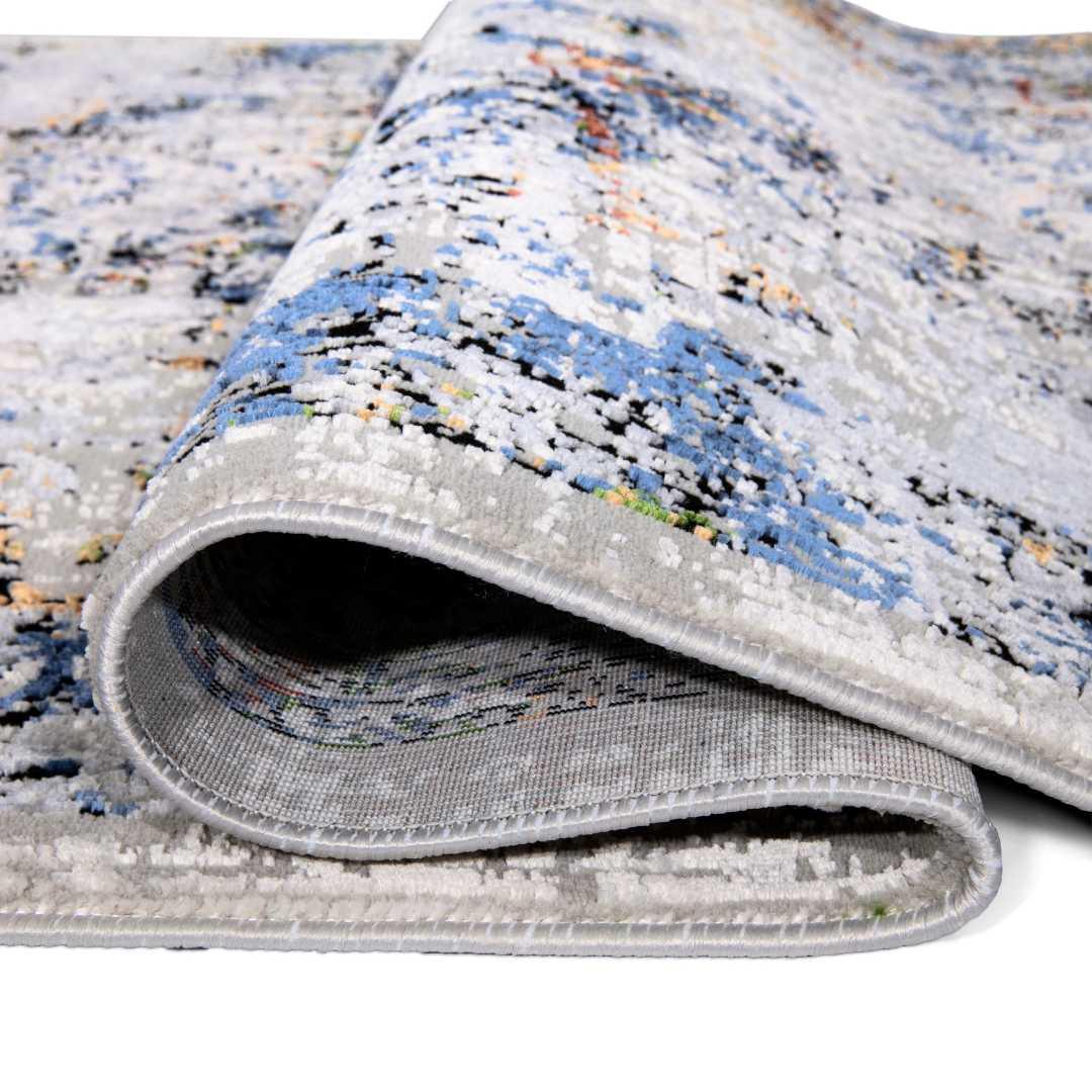 White Multicolor Abstract Area Rug - Thick, Soft High Pile, Durable - DIA-27149-MUL-3X5-5.1 - Arconiz