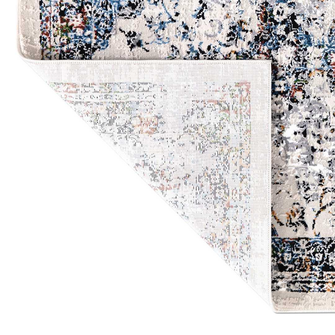 White Multicolor Abstract Area Rug - Thick, Soft High Pile, Durable - DIA-27149-MUL-3X5-5.1 - Arconiz