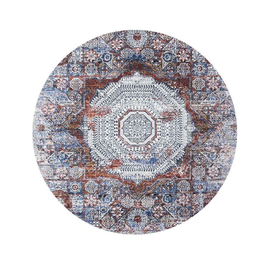 Durable Area Rugs for High Traffic, Grey - DIA-27236-MUL-ROUN-5.1 - Arconiz