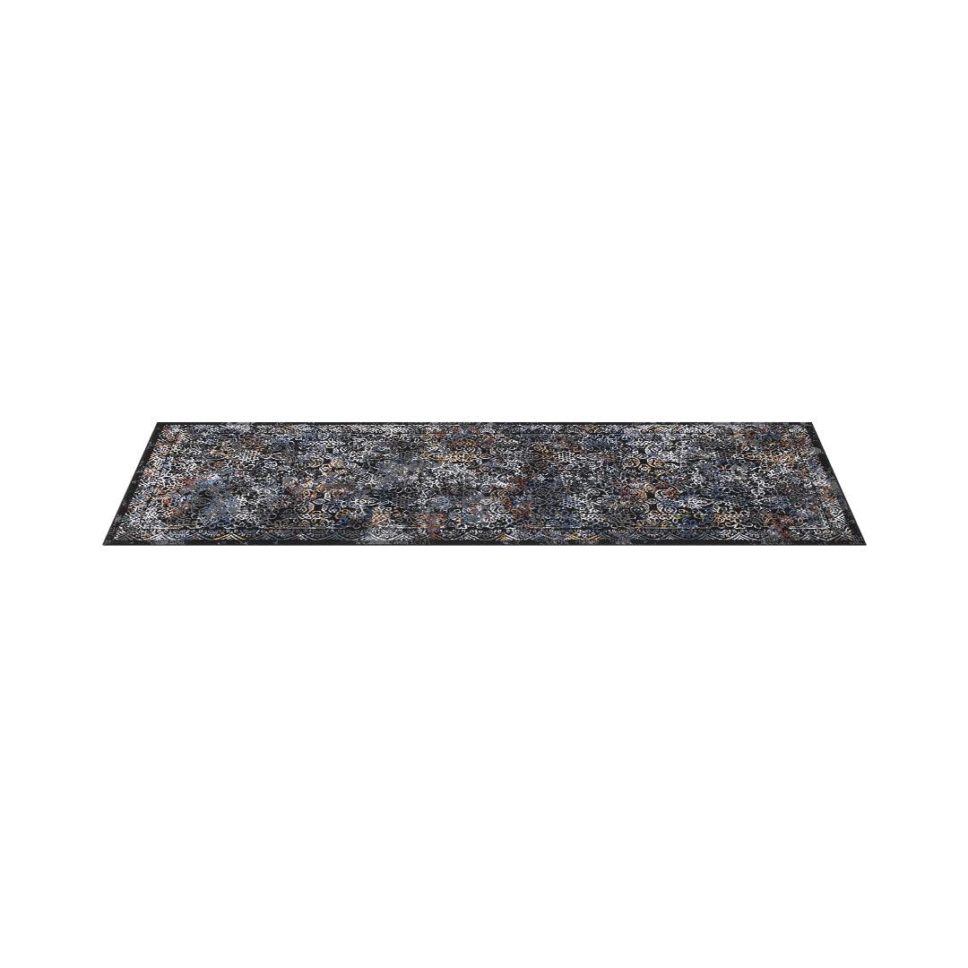 Floral Oriental Area Rug, Black Multicolor, No Shedding - DIA-27151-MUL-2X6-5.1 - Arconiz