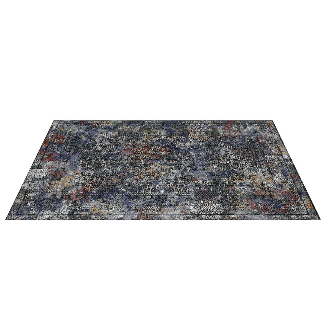 Floral Oriental Area Rug, Black Multicolor, No Shedding - DIA-27151-MUL-2X6-5.1 - Arconiz
