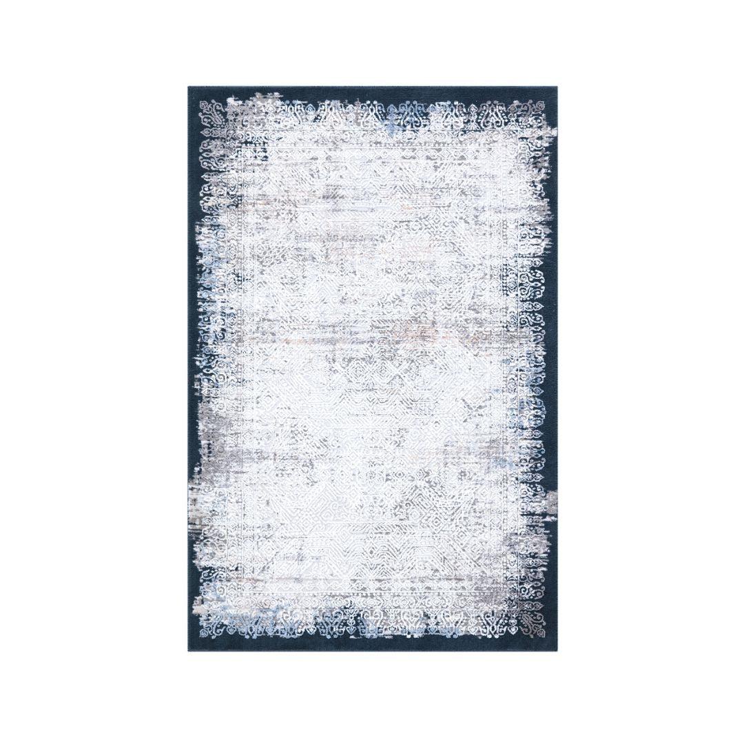 Vintage Distressed Area Rug in Gray and White - EME-10135-NAV-8X10-4.1 - Arconiz