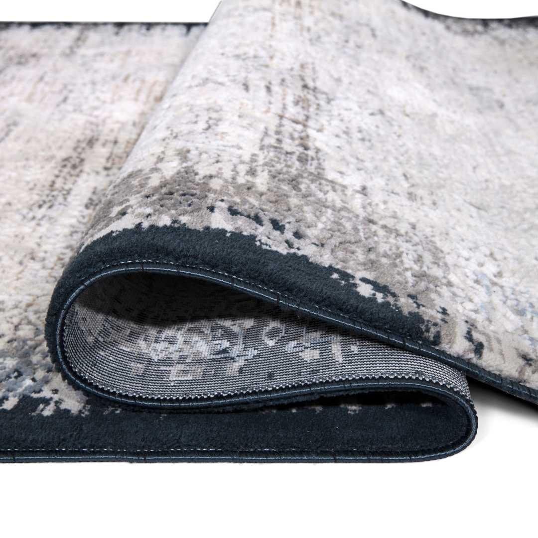 Vintage Distressed Area Rug in Gray and White - EME-10135-NAV-3X5-4.1 - Arconiz