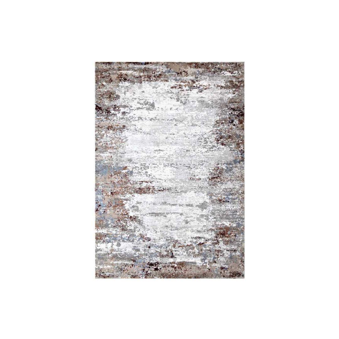 Distressed Area Rug Silver Gray ‚and Vintage with Modern Abstract Design, Durable - EME-23109-MUL-5X7-4.1 - Arconiz