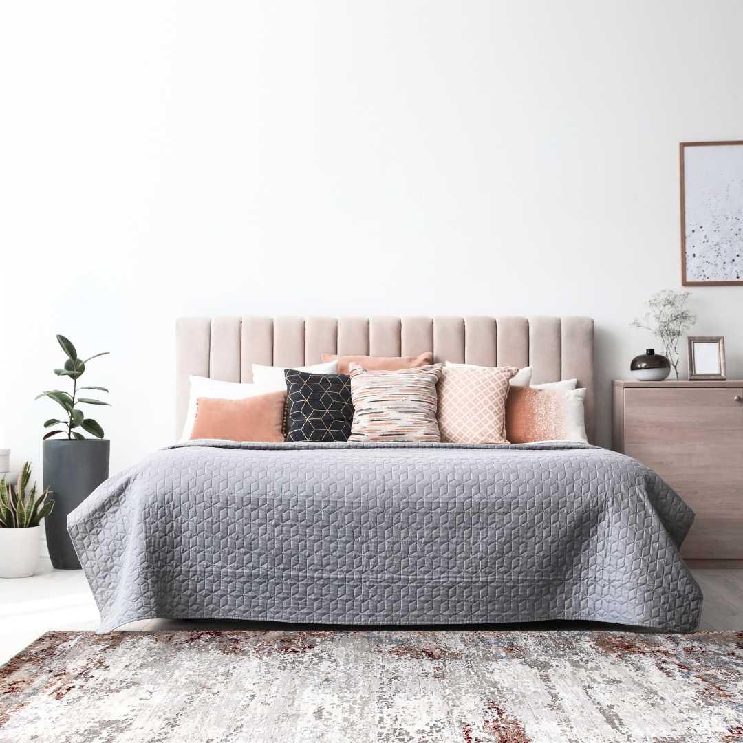 Distressed Area Rug Silver Gray ‚and Vintage with Modern Abstract Design, Durable - EME-23109-MUL-5X7-4.1 - Arconiz