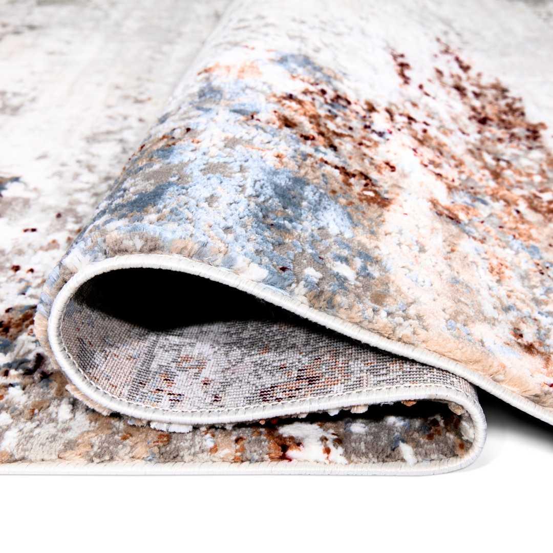 Distressed Area Rug Silver Gray ‚and Vintage with Modern Abstract Design, Durable - EME-23109-MUL-5X7-4.1 - Arconiz