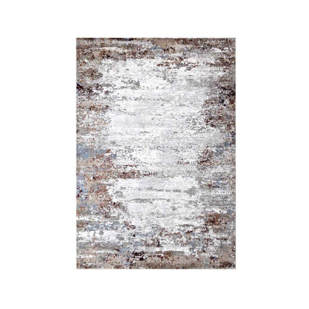 Distressed Area Rug Silver Gray ‚and Vintage with Modern Abstract Design, Durable - EME-23109-MUL-8X10-4.1 - Arconiz