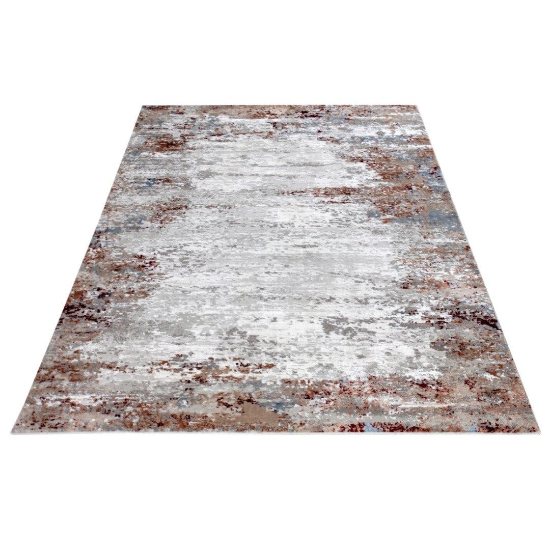 Distressed Area Rug Silver Gray ‚and Vintage with Modern Abstract Design, Durable - EME-23109-MUL-5X7-4.1 - Arconiz