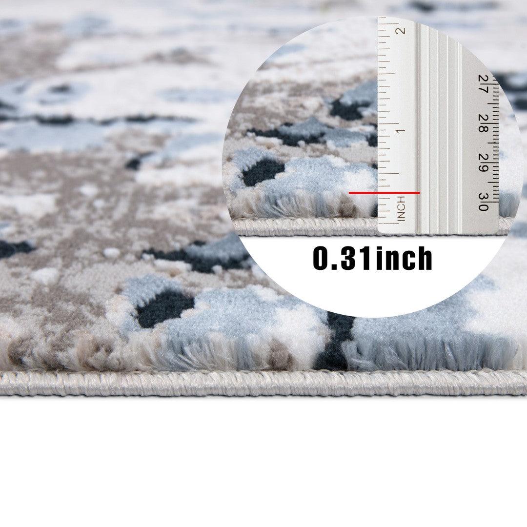 8x10 Modern Abstract Area Rug, Blue and Gray - EME-25019-NAV-8X10-4.1 - Arconiz