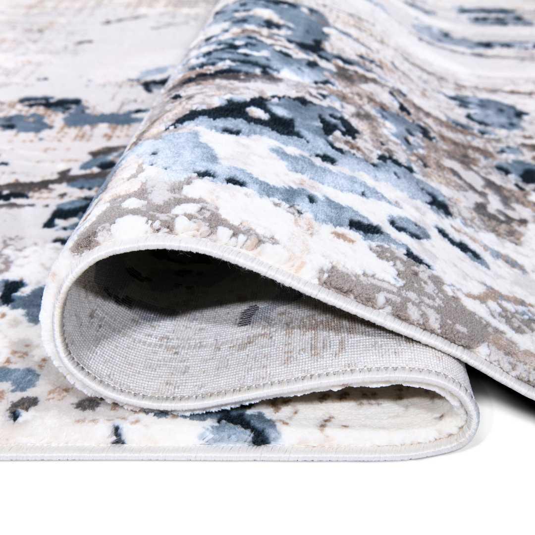 8x10 Modern Abstract Area Rug, Blue and Gray - EME-25019-NAV-8X10-4.1 - Arconiz