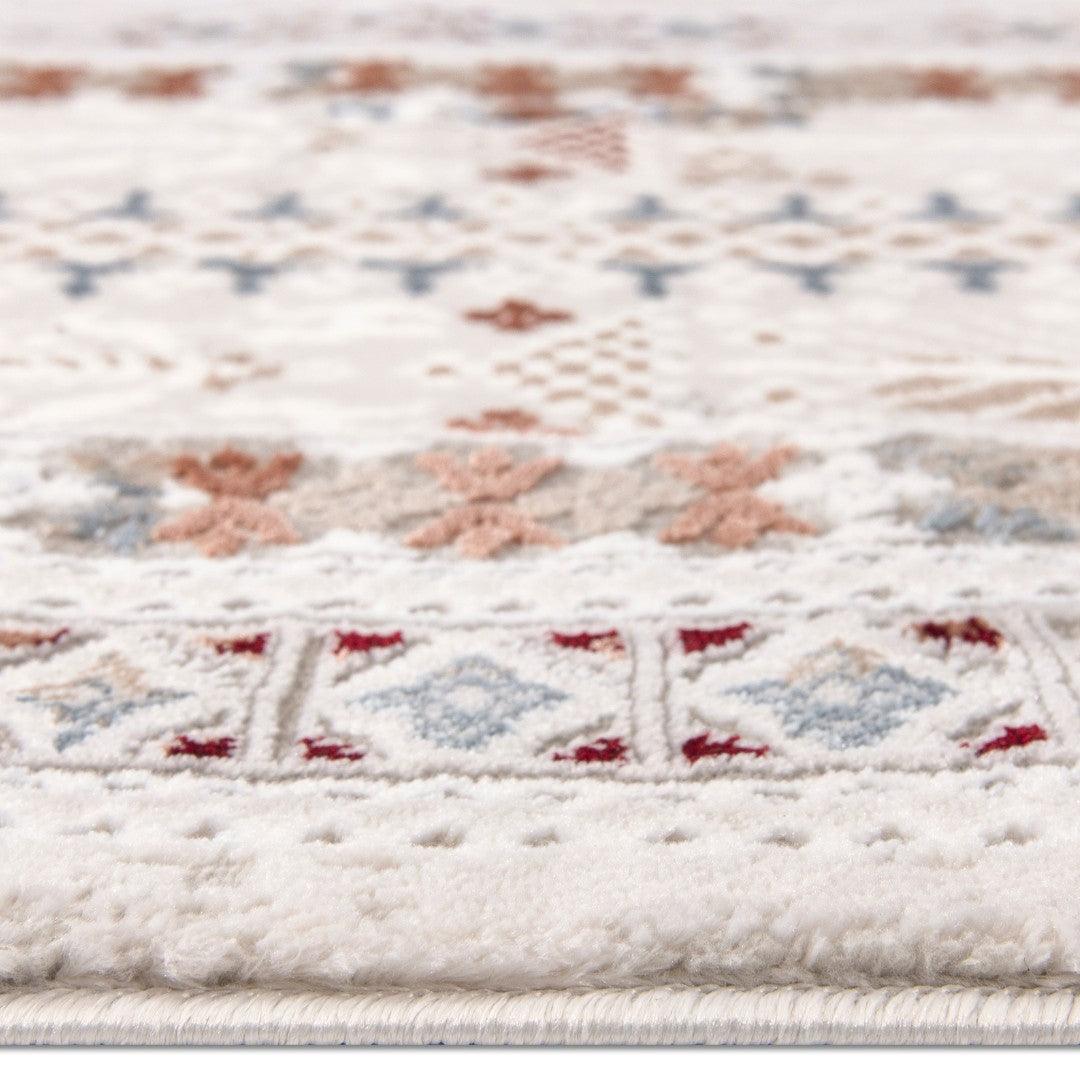 Bohemian Geometric Area Rug 8x10 - Ivory Cream, High Pile, Durable - EME-27092-MUL-2X6-4.1 - Arconiz