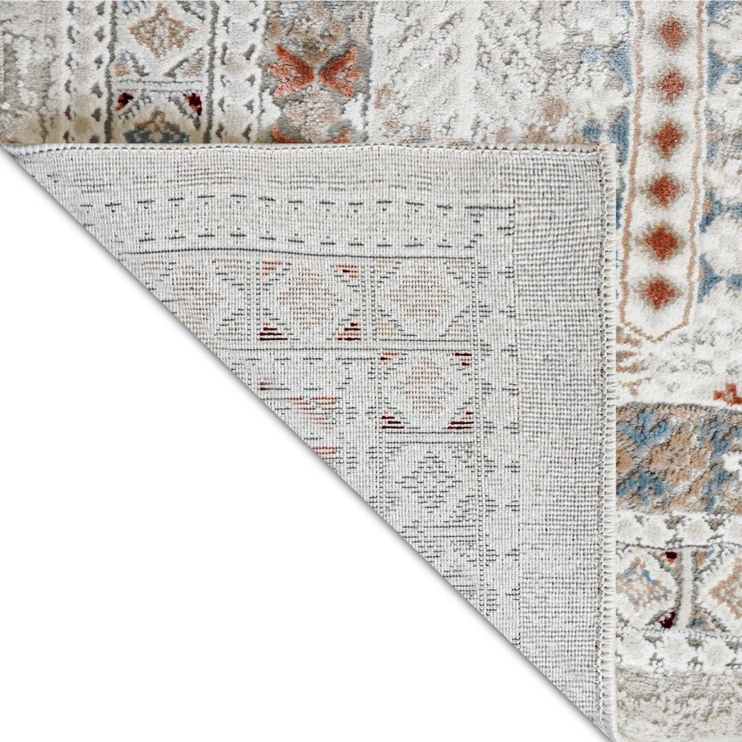 Bohemian Geometric Area Rug 8x10 - Ivory Cream, High Pile, Durable - EME-27092-MUL-2X6-4.1 - Arconiz