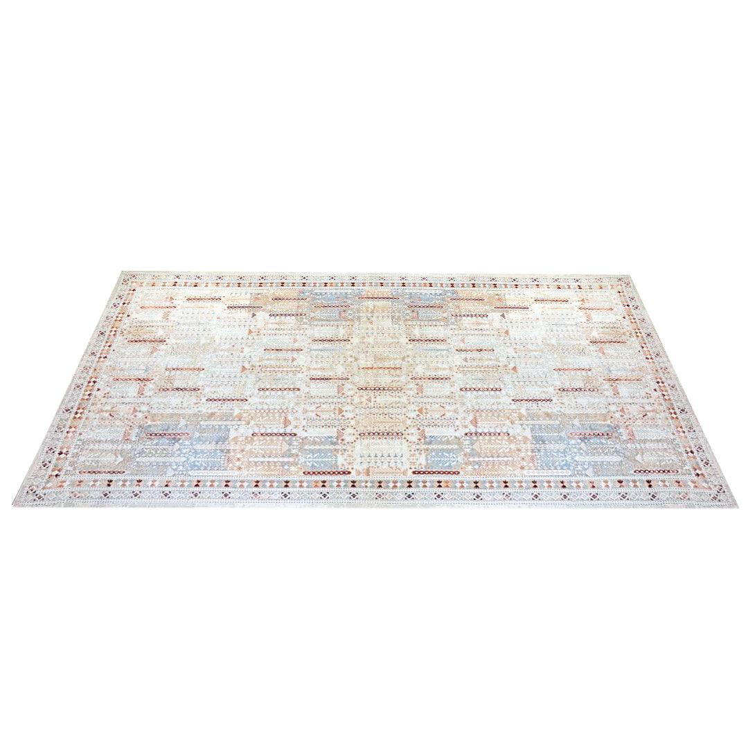 Bohemian Geometric Area Rug 8x10 - Ivory Cream, High Pile, Durable - EME-27092-MUL-2X6-4.1 - Arconiz