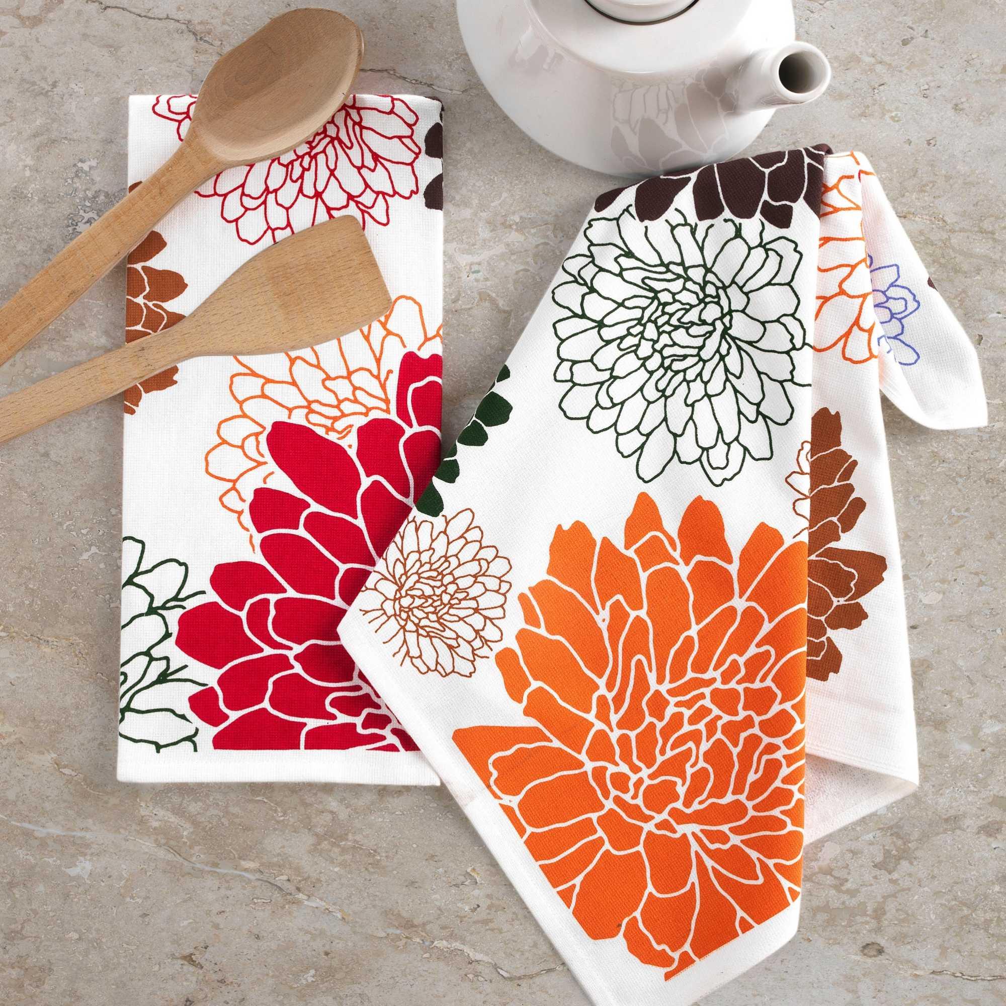 Floral Pattern Kitchen Towel - 2 Piece Set - QL-4WOH-XU19 - Arconiz