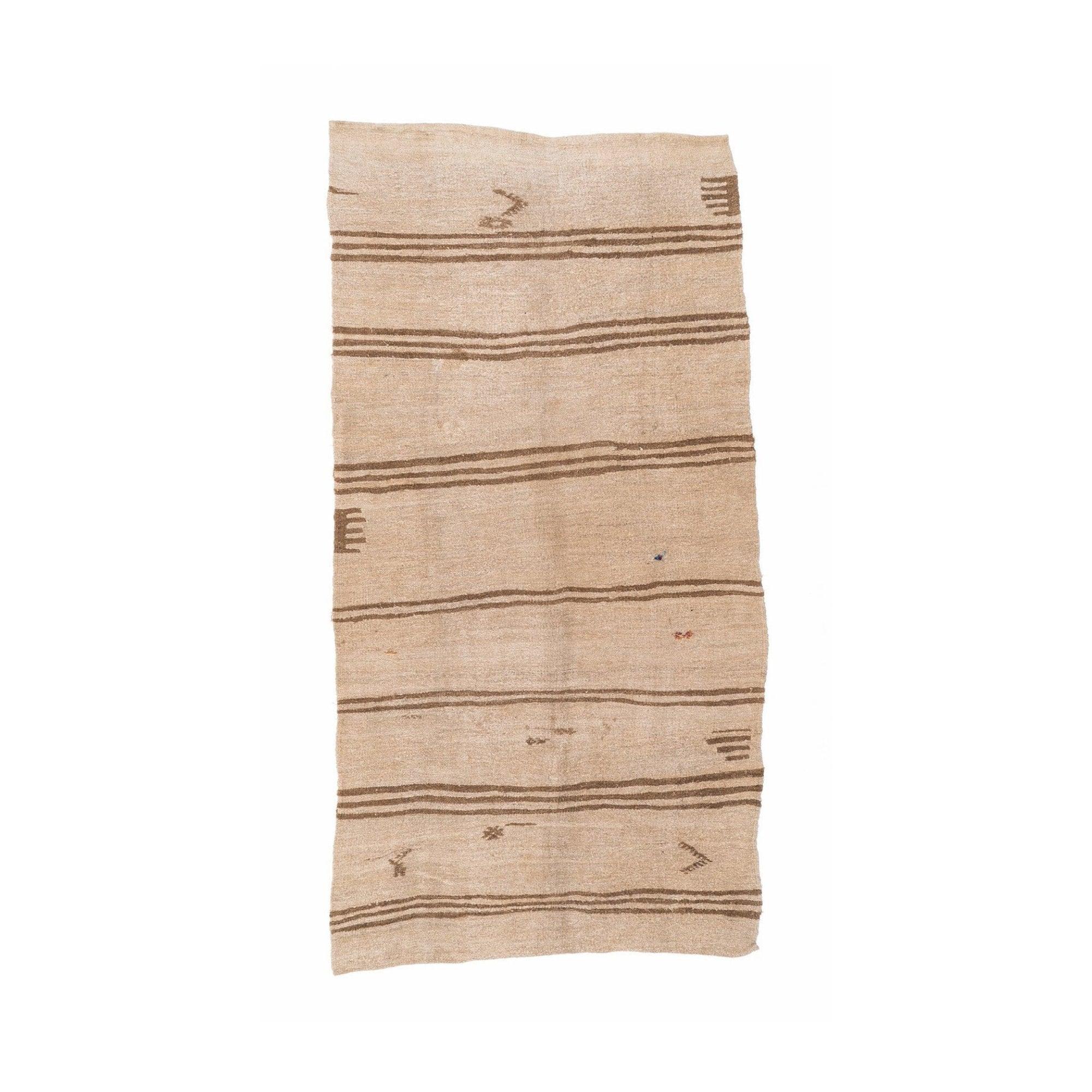 Handwoven Vintage Hemp Rug - 01-00051 - Arconiz