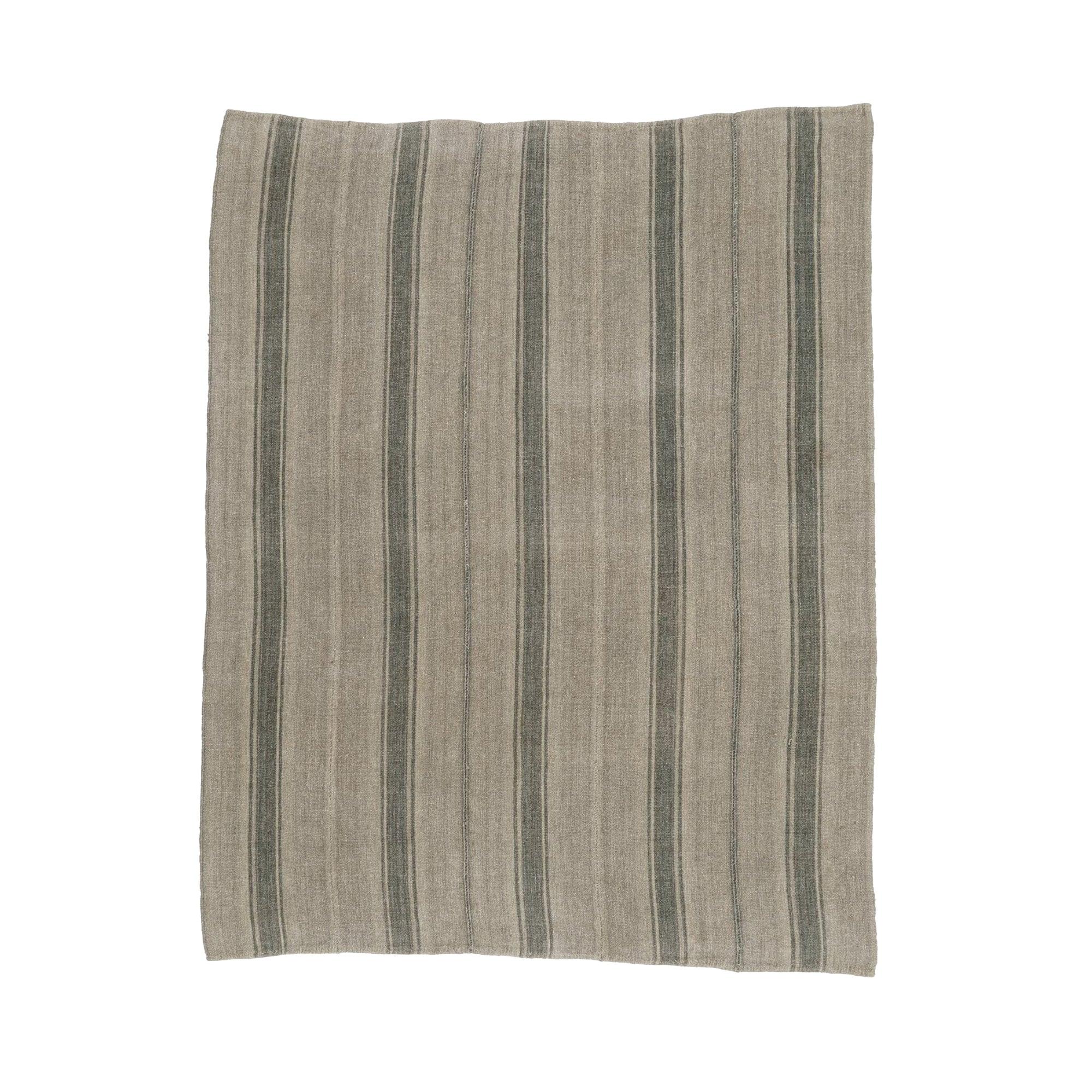 Hemp Bouquet Handwoven Vintage Hemp Rug, Anatolian - 01-00008 - Arconiz