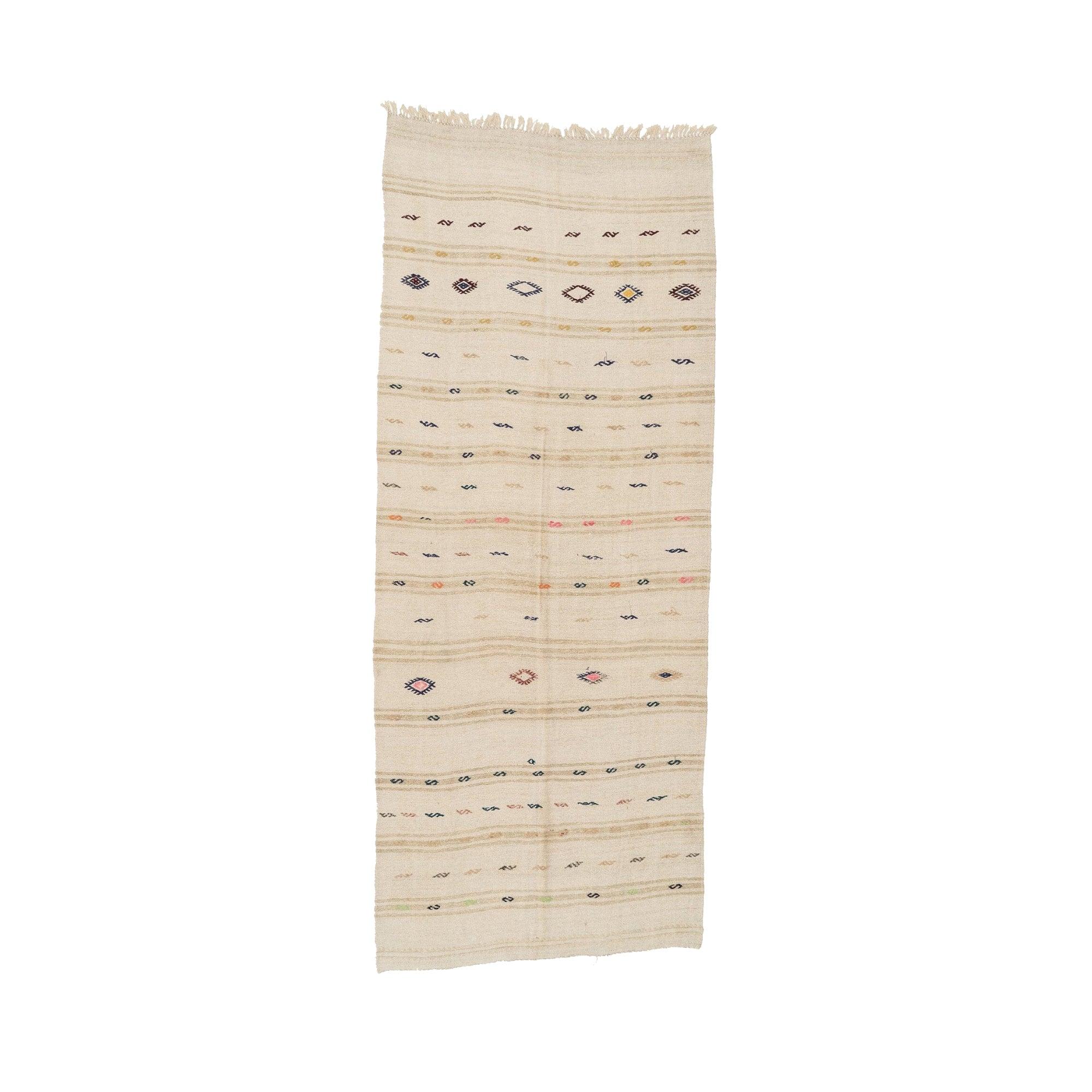 Hemp Bouquet Handwoven Vintage Hemp Rug - 01-00007 - Arconiz