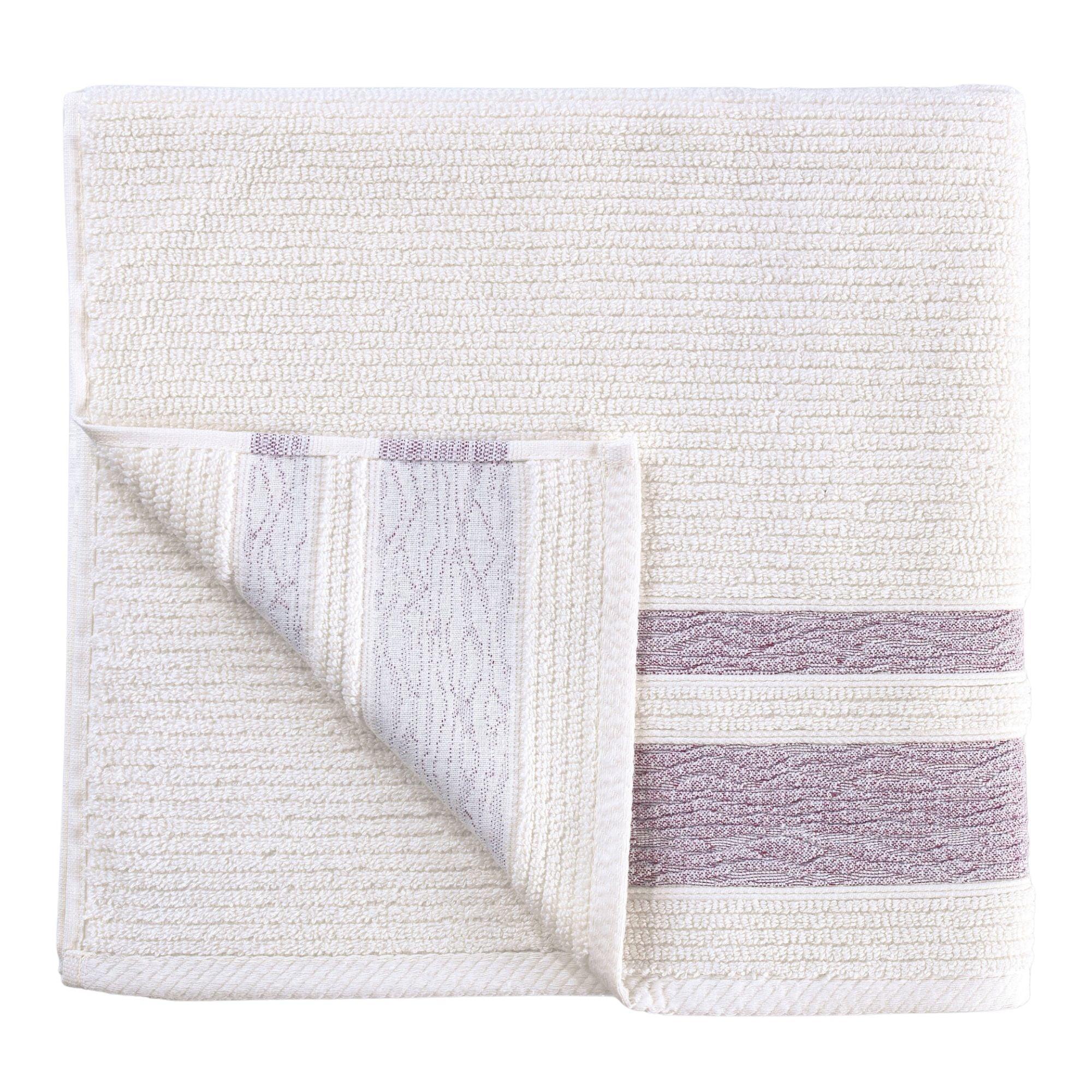 Luxury, Quick Dry Ribbed Bath Towel Burgundy Bordure - BAT-1.JAQ-MAR-30.56-1.1.1 - Arconiz