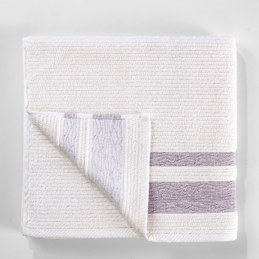 Burgundy Bordure Jacquard Turkish Cotton Bath Towels - 2 Piece Set - BAT-1.JAQ-MAR-30.56-1.1.2 - Arconiz
