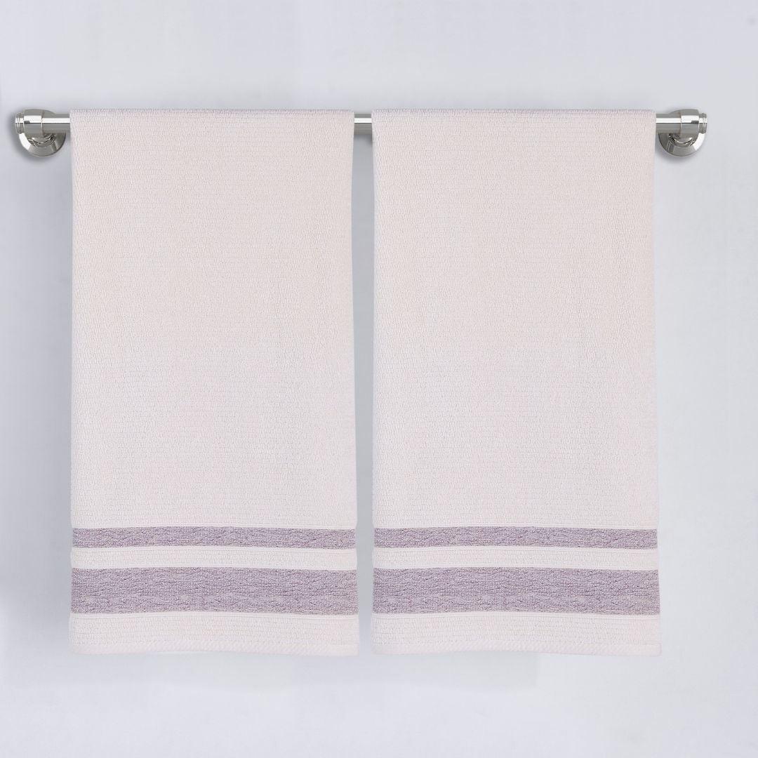 Burgundy Bordure Jacquard Turkish Cotton Bath Towels - 2 Piece Set - BAT-1.JAQ-MAR-30.56-1.1.2 - Arconiz