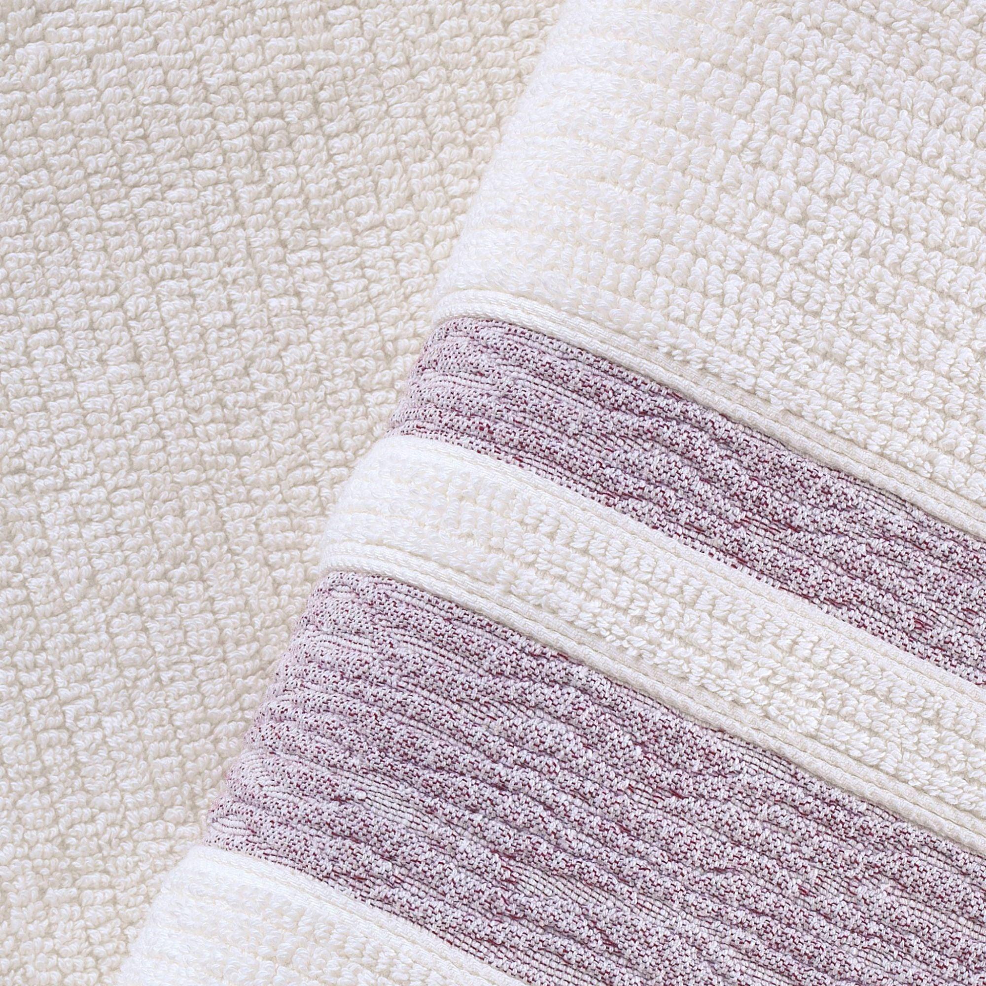 Burgundy Bordure Jacquard Turkish Cotton Bath Towels - 4 Piece Set - BAT-1.JAQ-PUR-30.56-1.1.9 - Arconiz