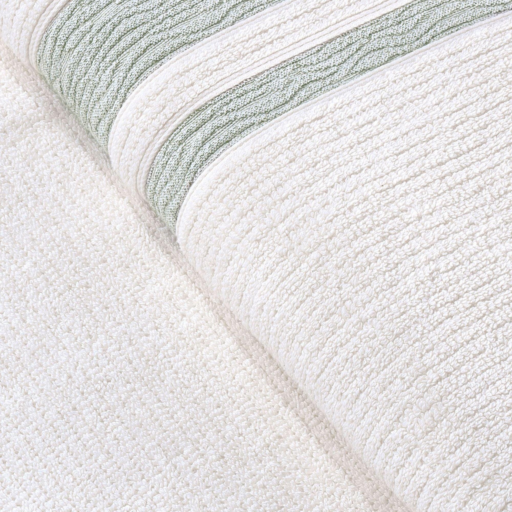 Green Bordure Jacquard Turkish Cotton Bath Towels - 4 Piece Set - BAT-1.JAQ-PUR-30.56-1.1.6 - Arconiz