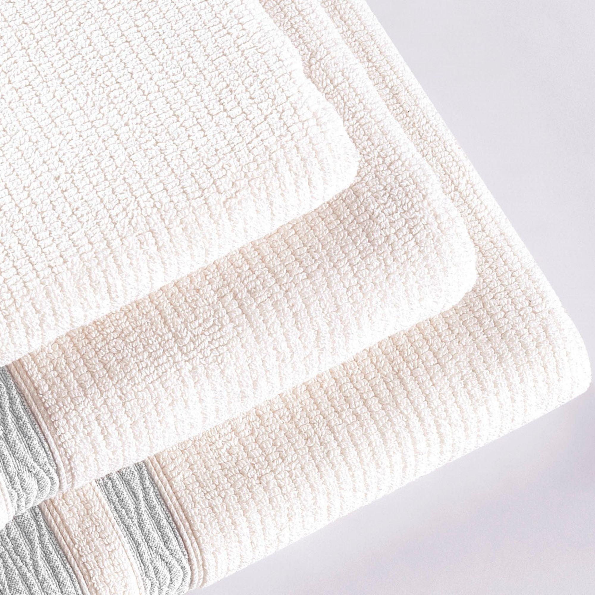 Light Green Bordure Jacquard Turkish Cotton Bath Towels - 4 Piece Set - BAT-1.JAQ-PUR-30.56-1.1.8 - Arconiz