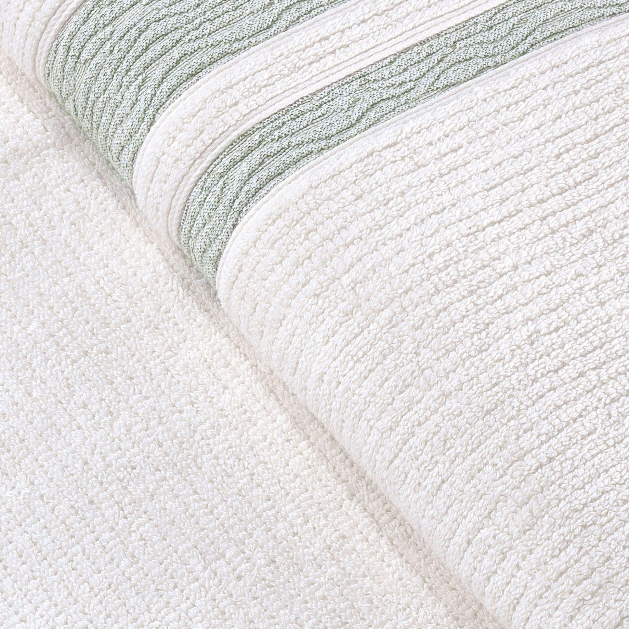Luxury, Quick Dry Ribbed Bath Towel Dark Green Bordure - BAT-1.JAQ-OLI-30.56-1.1.1 - Arconiz