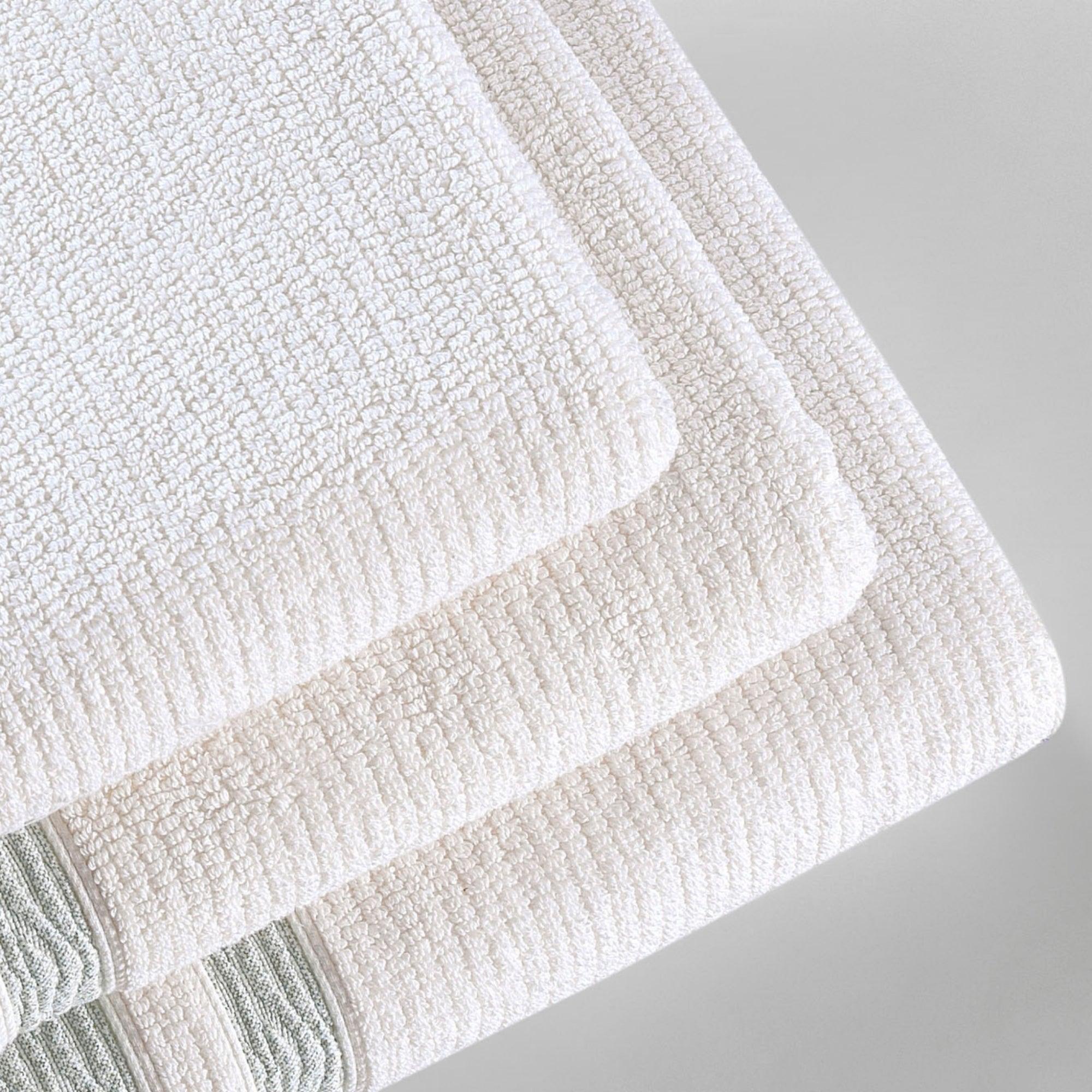 Luxury, Quick Dry Ribbed Bath Towel Dark Green Bordure - BAT-1.JAQ-OLI-30.56-1.1.1 - Arconiz
