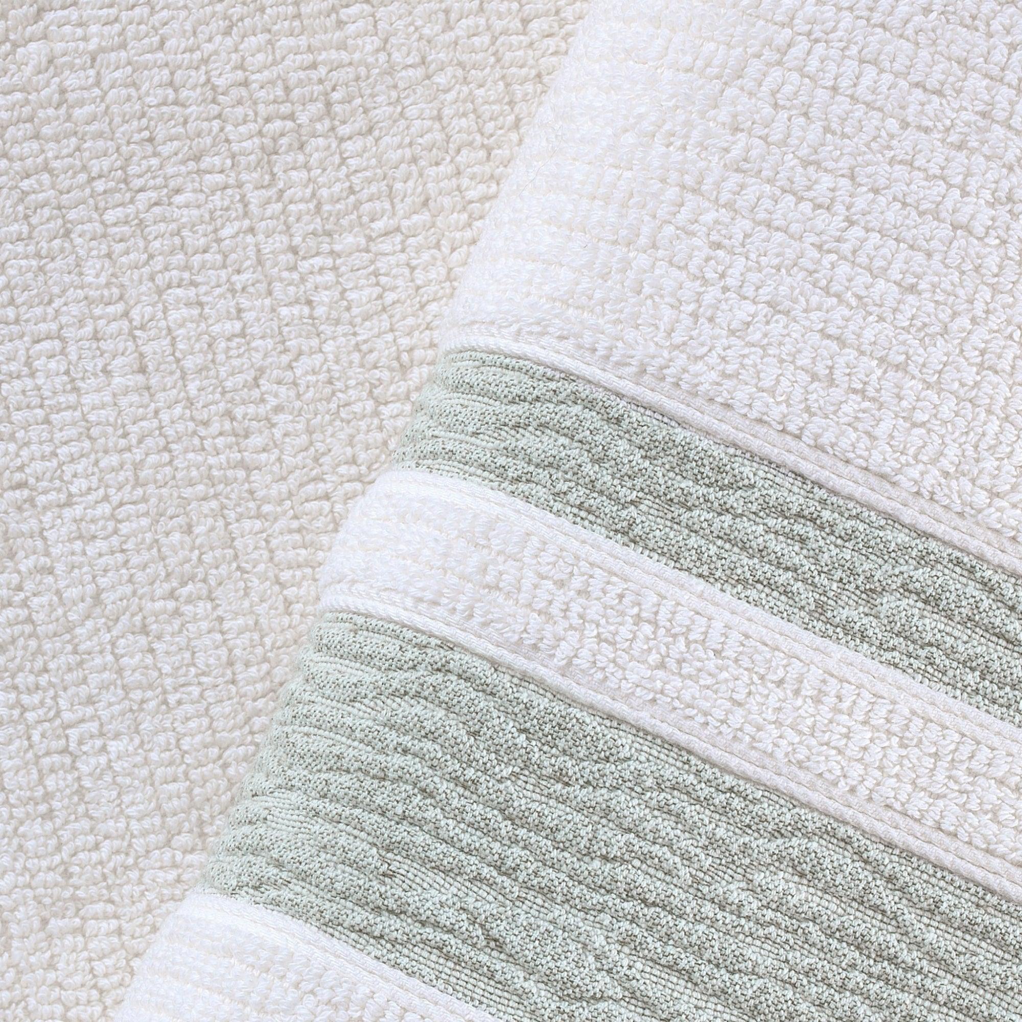 Luxury, Quick Dry Ribbed Bath Towel Dark Green Bordure - BAT-1.JAQ-OLI-30.56-1.1.1 - Arconiz