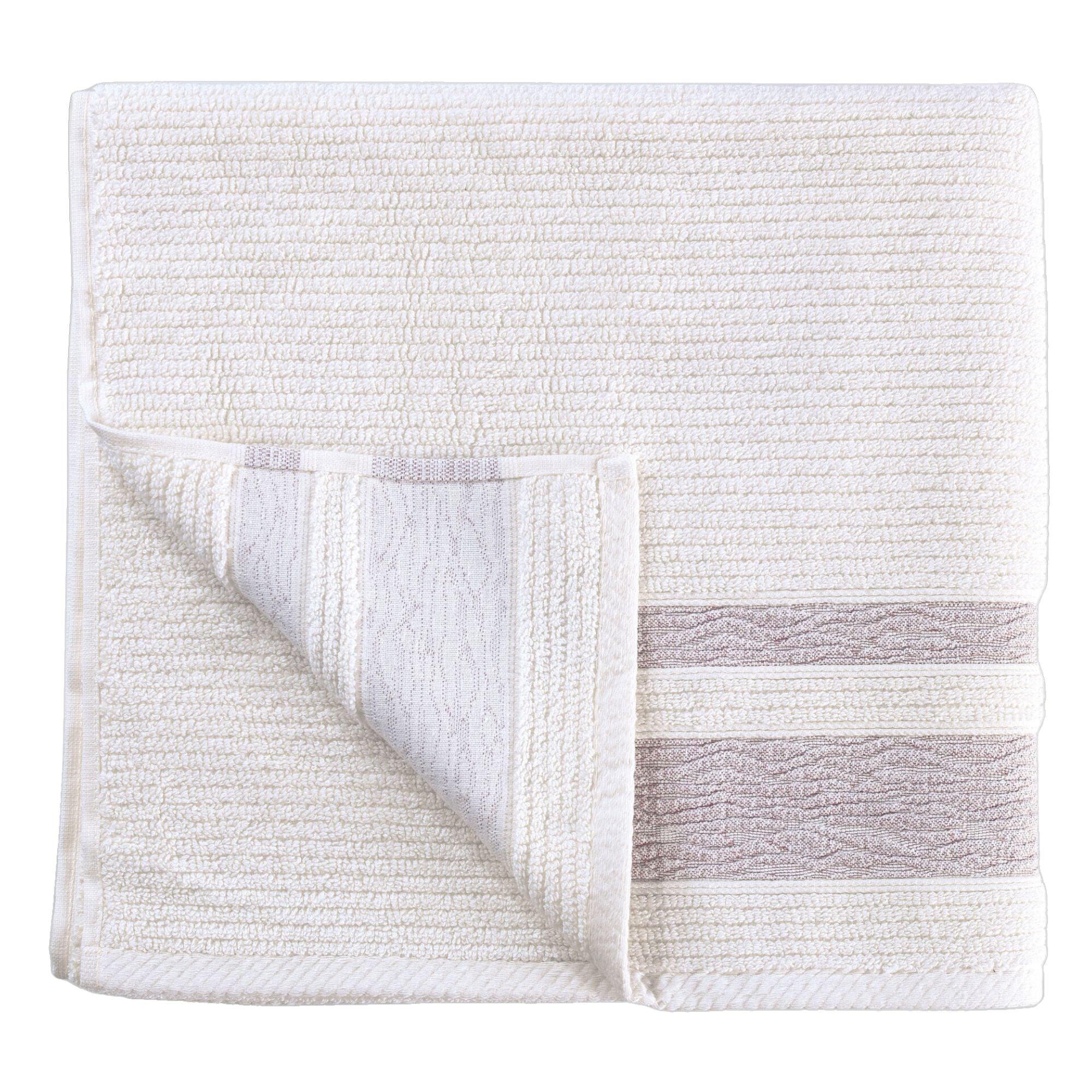 Luxury, Quick Dry Ribbed Bath Towel Purple Bordure - BAT-1.JAQ-PUR-30.56-1.1.1 - Arconiz