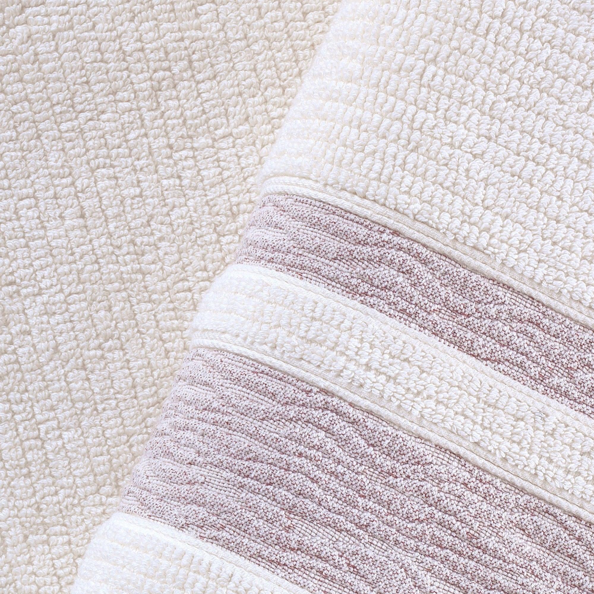 Luxury, Quick Dry Ribbed Bath Towel Purple Bordure - BAT-1.JAQ-PUR-30.56-1.1.1 - Arconiz