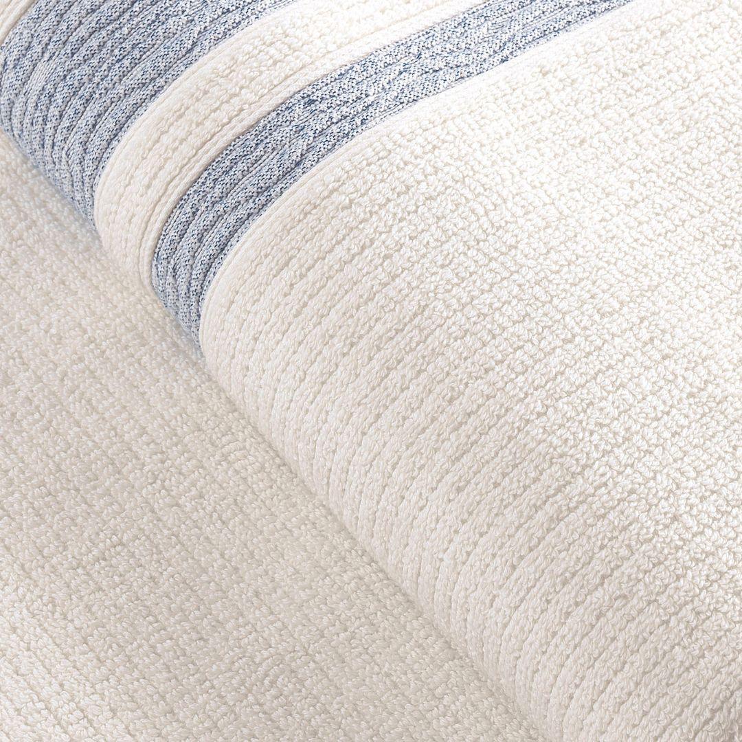 Luxury, Quick Dry Ribbed Bath Towel Navy Blue Bordure - BAT-1.JAQ-NAV-30.56-1.1.1 - Arconiz